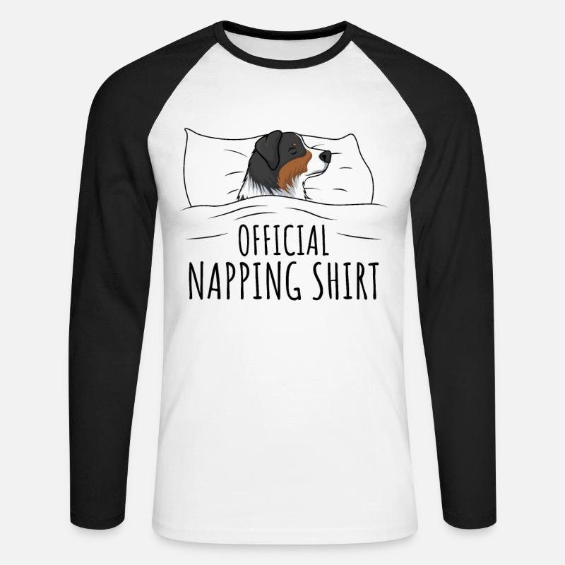 Australian Shepherd - Unisex Baseballshirt langarm - Weiß/Schwarz