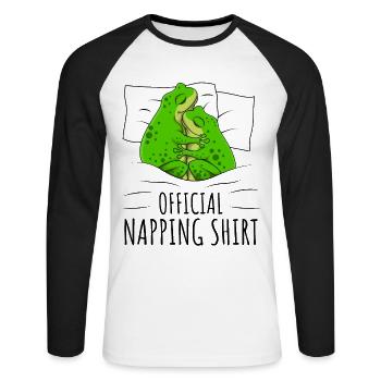 Frog - Unisex Long Sleeve Baseball T-Shirt - white/black - Front - Nik (191cm)