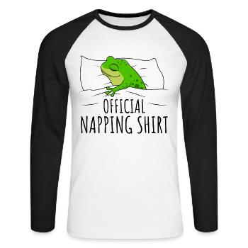 Frog - Unisex Long Sleeve Baseball T-Shirt - white/black - Front - Nik (191cm)