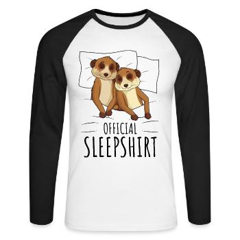 Suricate - T-shirt baseball manches longues Homme - blanc/noir - Devant - Nik (191cm)