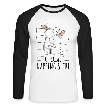 Hare - Unisex Long Sleeve Baseball T-Shirt - white/black - Front - Nik (191cm)