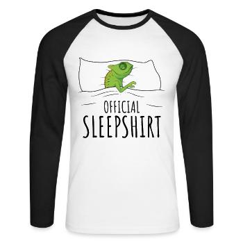 Chameleon - Unisex Baseballshirt langarm - Weiß/Schwarz - Vorne - Nik (191cm)