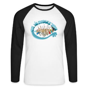 DINDASSE TEAM POSTER - T-shirt baseball manches longues Homme - blanc/noir - Devant - Nik (191cm)