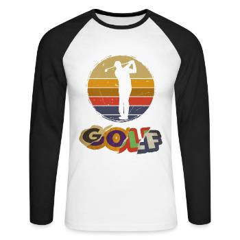 Golf, Golf, Golfer, Sport, Hobby, Vintage - Unisex Long Sleeve Baseball T-Shirt - white/black - Front - Nik (191cm)