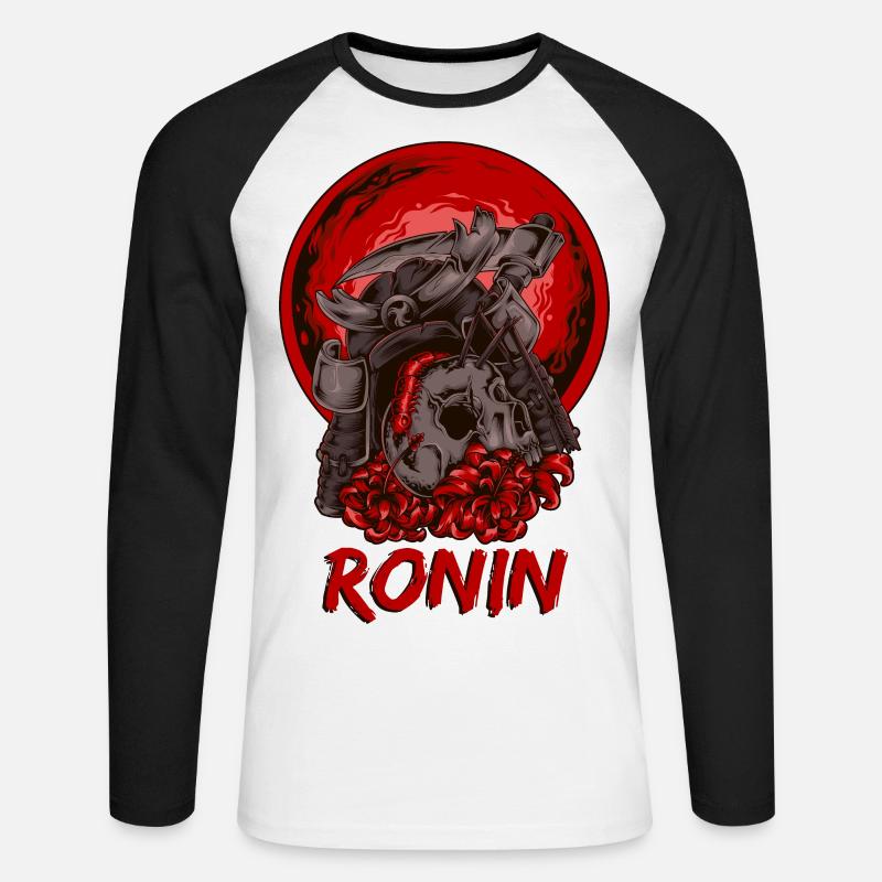 Ronin Samurai - Unisex Baseballshirt langarm - Weiß/Schwarz