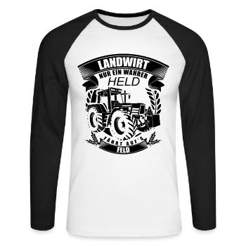 Cadeau paysan - domaine de l'agriculture - T-shirt baseball manches longues Homme - blanc/noir - Devant - Nik (191cm)