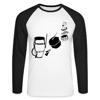 samba - Unisex Long Sleeve Baseball T-Shirt - white/black - Front - Nik (191cm)