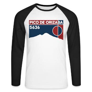 Pico De Orizaba Citlaltépetl Besteigung Mexico - Unisex Baseballshirt langarm - Weiß/Schwarz - Vorne - Nik (191cm)