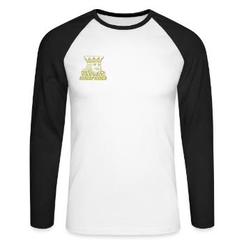 Roi des rois du poker - T-shirt baseball manches longues Homme - blanc/noir - Devant - Nik (191cm)