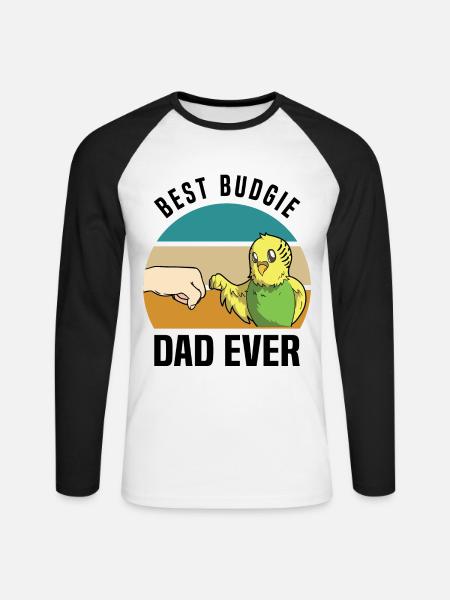 Budgerigar - Unisex Long Sleeve Baseball T-Shirt - white/black