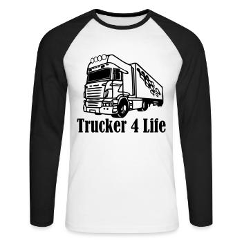 truck02 - T-shirt baseball manches longues Homme - blanc/noir - Devant - Nik (191cm)