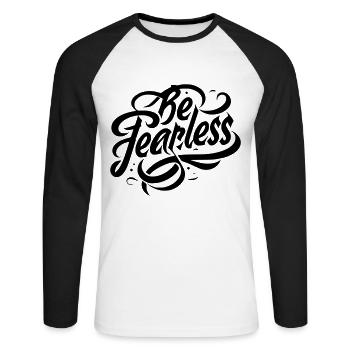 N’ayez peur de rien12 - T-shirt baseball manches longues Homme - blanc/noir - Devant - Nik (191cm)