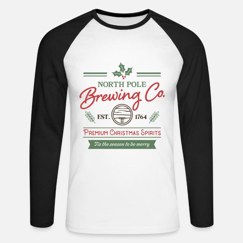North Pole Brewing Co. - Unisex Baseballshirt langarm - Weiß/Schwarz