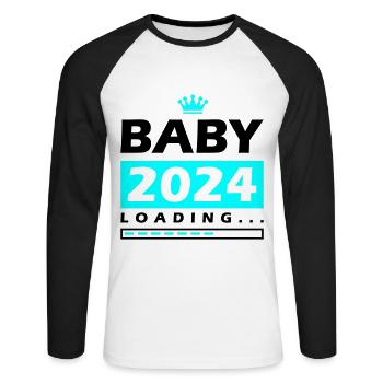Bébé 2024 Chargement - T-shirt baseball manches longues Homme - blanc/noir - Devant - Nik (191cm)
