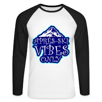 Après-ski vibes only - Unisex Long Sleeve Baseball T-Shirt - white/black - Front - Nik (191cm)