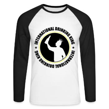 Boire Roi Dire De Fête - T-shirt baseball manches longues Homme - blanc/noir - Devant - Nik (191cm)