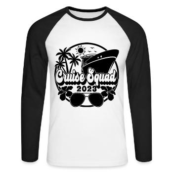Cruise Squad 2023 Cruising Family Friends Vacation - Unisex Long Sleeve Baseball T-Shirt - white/black - Front - Nik (191cm)