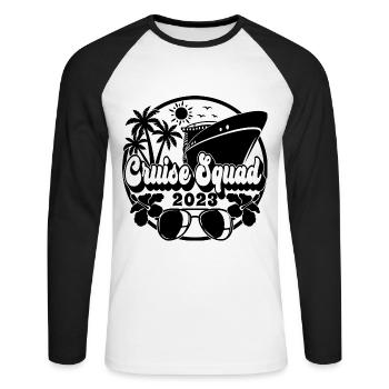 Cruise Squad 2023 Cruising Family Friends Vacation - Unisex Long Sleeve Baseball T-Shirt - white/black - Front - Nik (191cm)