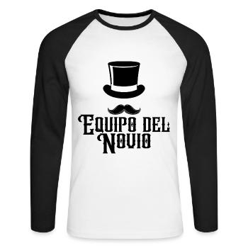 Equipo Del Novio Groom's Team Wedding Groomsmen - Unisex Long Sleeve Baseball T-Shirt - white/black - Front - Nik (191cm)