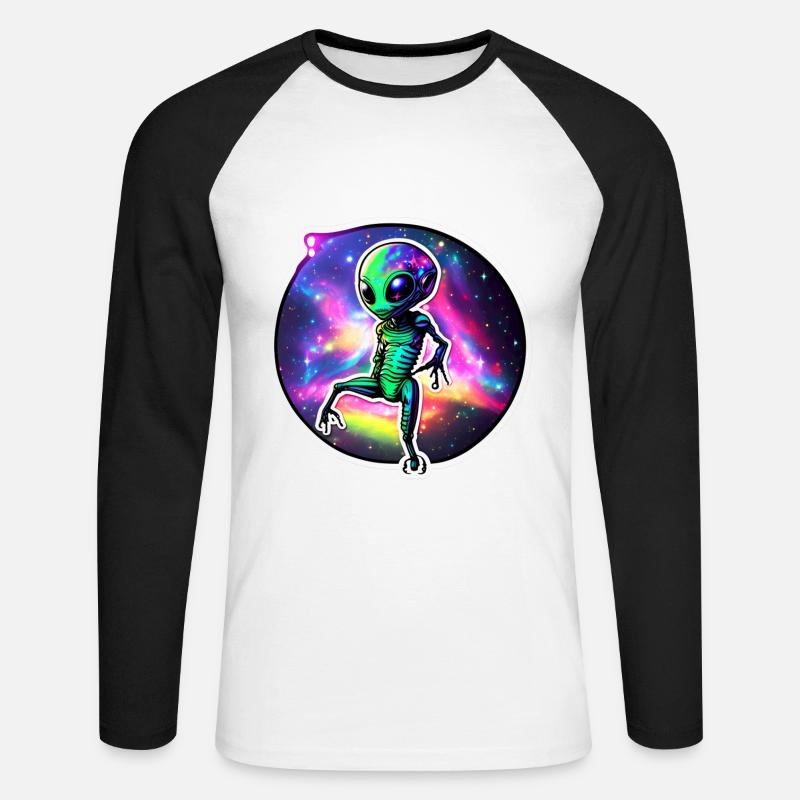 Alien Dance - Unisex Baseballshirt langarm - Weiß/Schwarz