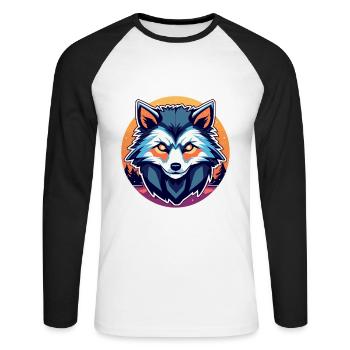 Illustration d’Halloween loup-garou - T-shirt baseball manches longues Homme - blanc/noir - Devant - Nik (191cm)