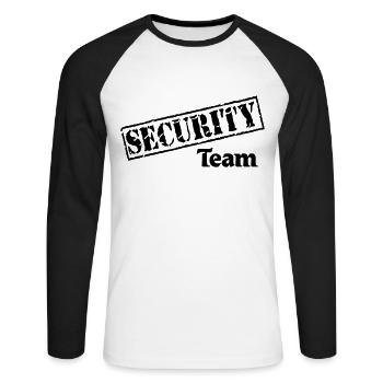 Security Team - T-shirt baseball manches longues Homme - blanc/noir - Devant - Nik (191cm)