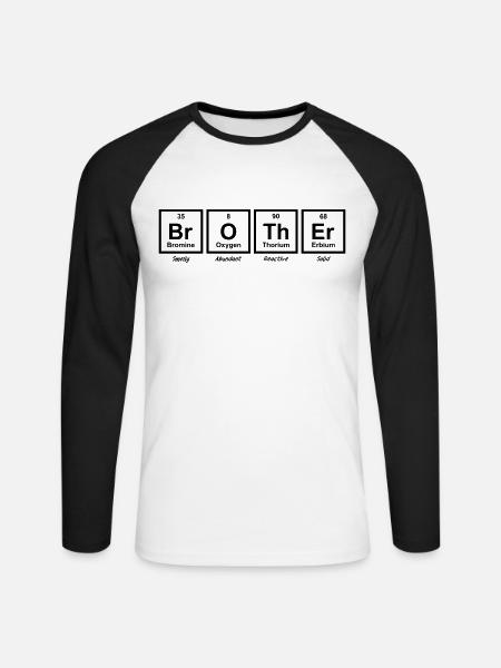 Funny Big Brother Periodic Table - Unisex Long Sleeve Baseball T-Shirt - white/black