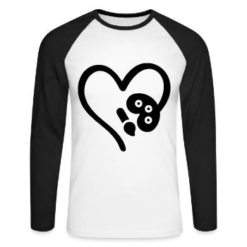 Painter Heart Art Lovers - Unisex Long Sleeve Baseball T-Shirt - white/black - Front - Nik (191cm)