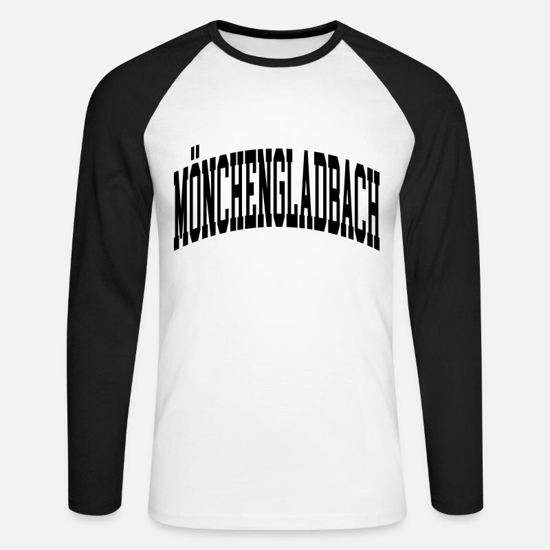 Mönchengladbach - Unisex Baseballshirt langarm - Weiß/Schwarz