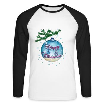Blue Bauble - Unisex Long Sleeve Baseball T-Shirt - white/black - Front - Nik (191cm)