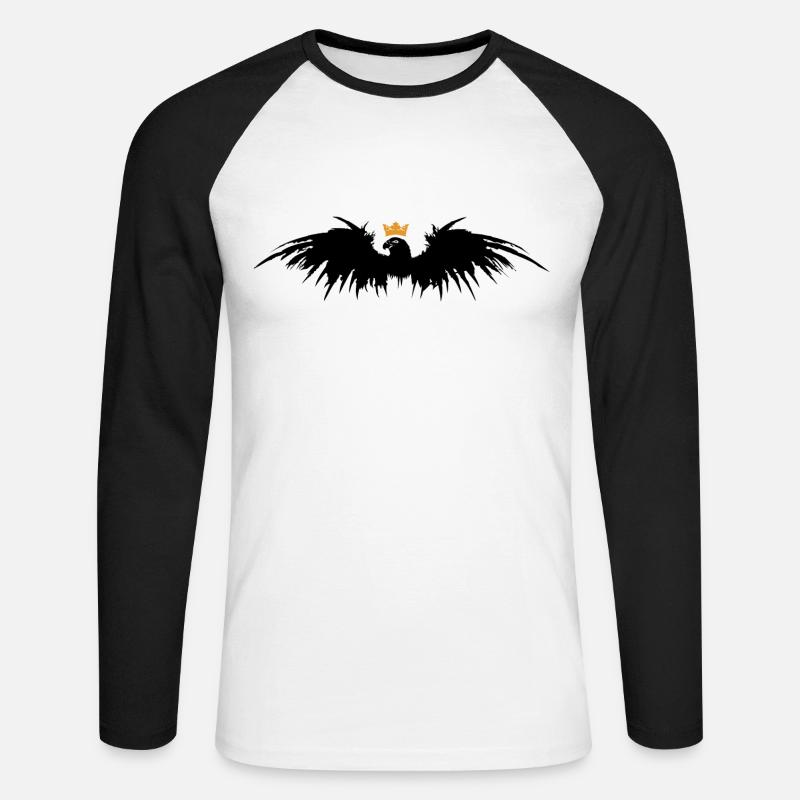 Adler Krone / Eagle Crown - Unisex Baseballshirt langarm - Weiß/Schwarz