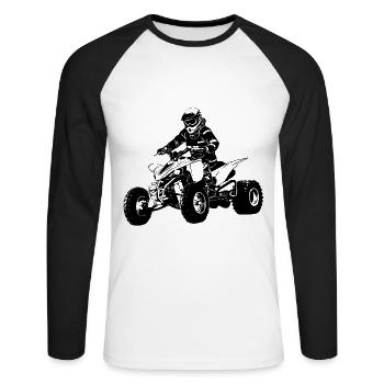 Quad Racing - ATV Racer - T-shirt baseball manches longues Homme - blanc/noir - Devant - Nik (191cm)
