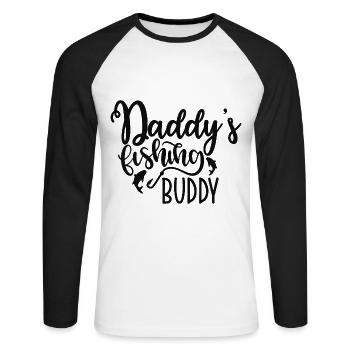 Papa pêche copain mignon enfants passe-temps - T-shirt baseball manches longues Homme - blanc/noir - Devant - Nik (191cm)