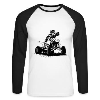 Quad Racing - ATV Racer - T-shirt baseball manches longues Homme - blanc/noir - Devant - Nik (191cm)