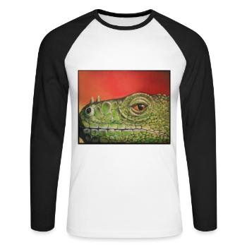 Crocodile cycle - Unisex Long Sleeve Baseball T-Shirt - white/black - Front - Nik (191cm)
