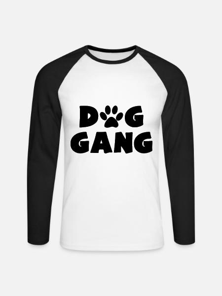 DOG GANG Hundebesitzer - Unisex Baseballshirt langarm - Weiß/Schwarz