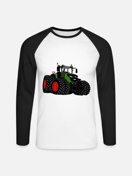 Traktor - Schlepper - Landwirt - Bauer - Unisex Baseballshirt langarm - Weiß/Schwarz