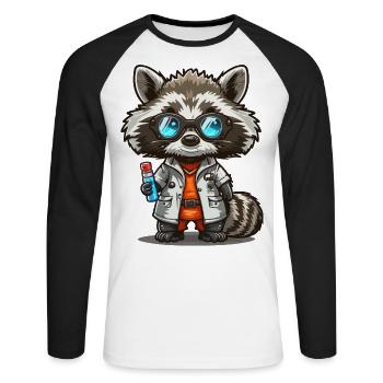 Schurken-Forscher - Unisex Baseballshirt langarm - Weiß/Schwarz - Vorne - Nik (191cm)