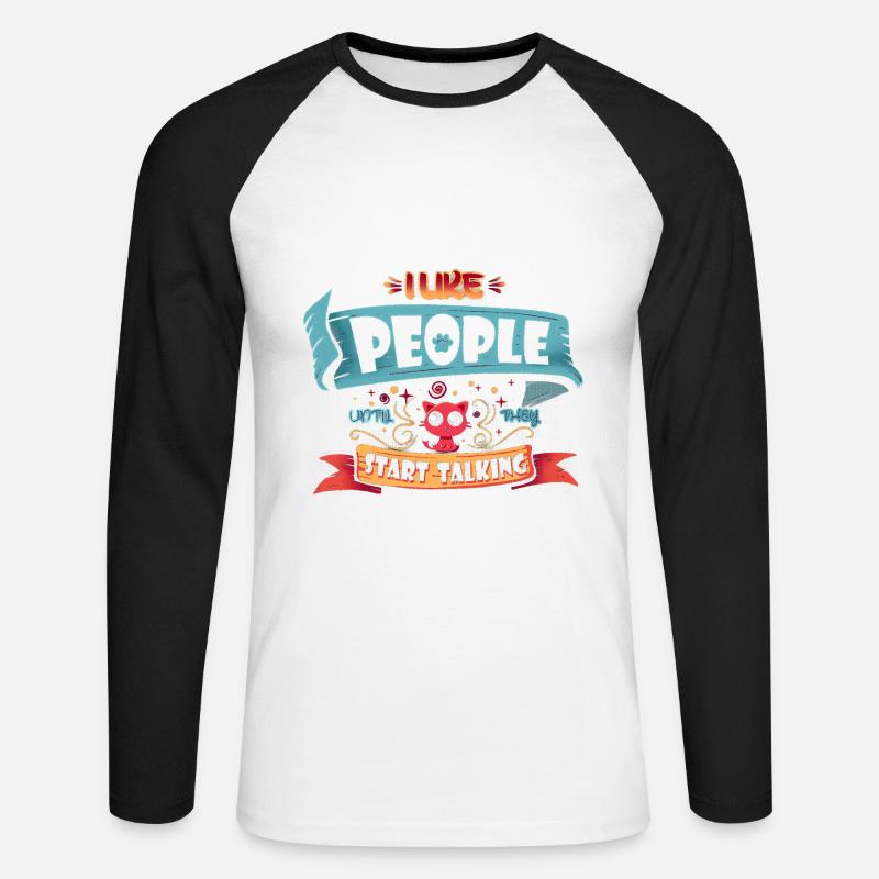 23F 0147 bk - Unisex Baseballshirt langarm - Weiß/Schwarz