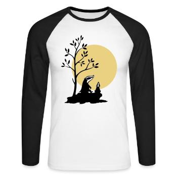 Badgers in the moonlight - Unisex Long Sleeve Baseball T-Shirt - white/black - Front - Nik (191cm)