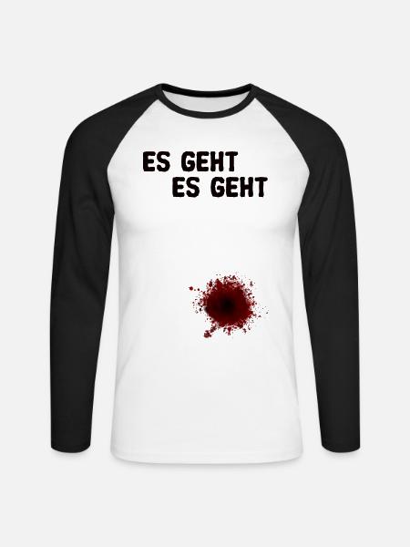 ES GEHT ES GEHT - Unisex Baseballshirt langarm - Weiß/Schwarz