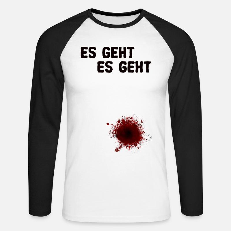 ES GEHT ES GEHT - Unisex Baseballshirt langarm - Weiß/Schwarz