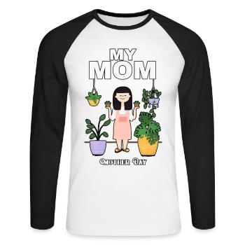 My mother lover Mother Day - Unisex Baseballshirt langarm - Weiß/Schwarz - Vorne - Nik (191cm)