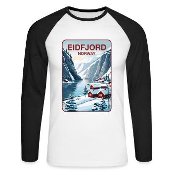 Eidfjord - Unisex Long Sleeve Baseball T-Shirt - white/black - Front - Nik (191cm)