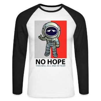 Pas d’espoir avec Astronaut - T-shirt baseball manches longues Homme - blanc/noir - Devant - Nik (191cm)