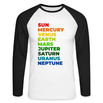 Solar system - Unisex Long Sleeve Baseball T-Shirt - white/black - Front - Nik (191cm)