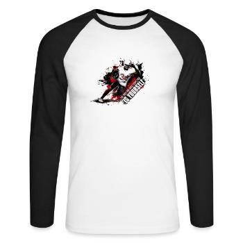 American football player - Unisex Long Sleeve Baseball T-Shirt - white/black - Front - Nik (191cm)