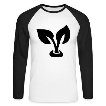 Leaf large / leaf - plant - seedling - Unisex Long Sleeve Baseball T-Shirt - white/black - Front - Nik (191cm)