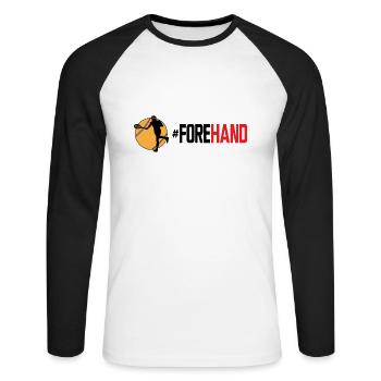 #Forehand Tennis - T-shirt baseball manches longues Homme - blanc/noir - Devant - Nik (191cm)