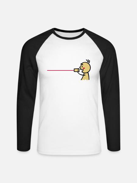 love tin can telephone couple shirt - boy - Unisex Baseballshirt langarm - Weiß/Schwarz